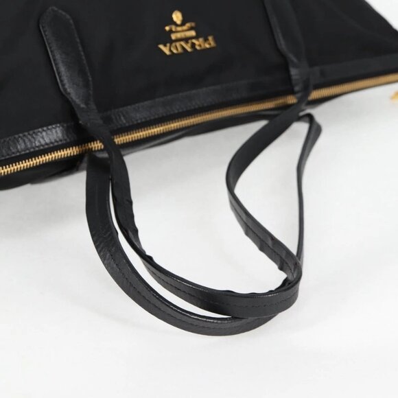 PRADA Tote Bag Nylon 2way Black Gold Auth - Picture 6 of 15